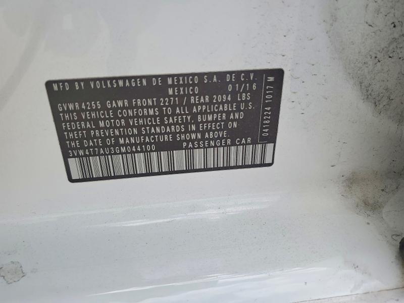 Aukcja sprzedaży 2016 Volkswagen Gti, vin: 3VW4T7AU3GM044100, numer aukcji: 56716306
