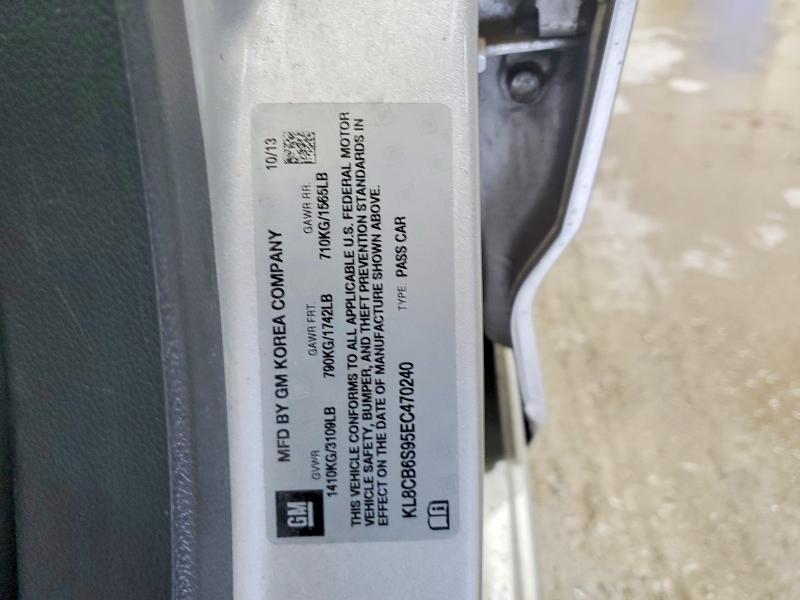2014 Chevrolet Spark მანქანა იყიდება აუქციონზე, vin: KL8CB6S95EC470240, აუქციონის ნომერი: 57584186