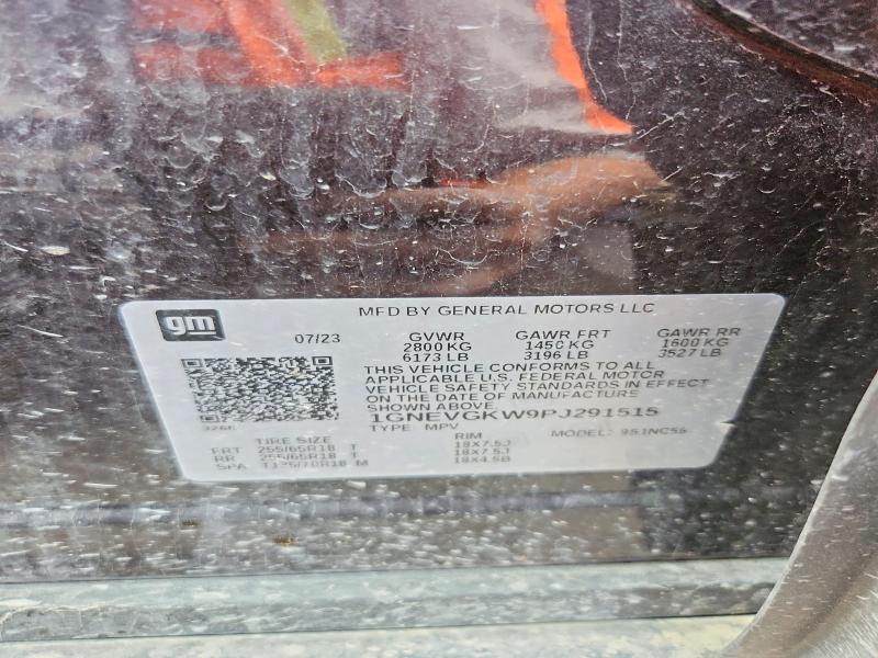 57933076 :رقم المزاد ، 1GNEVGKW9PJ291515 vin ، 2023 Chevrolet Traverse مزاد بيع