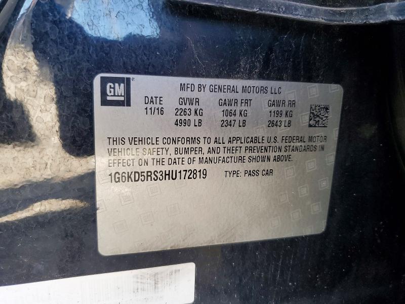 Продаж на аукціоні авто 2017 Cadillac Ct6, vin: 1G6KD5RS3HU172819, номер лоту: 56830246