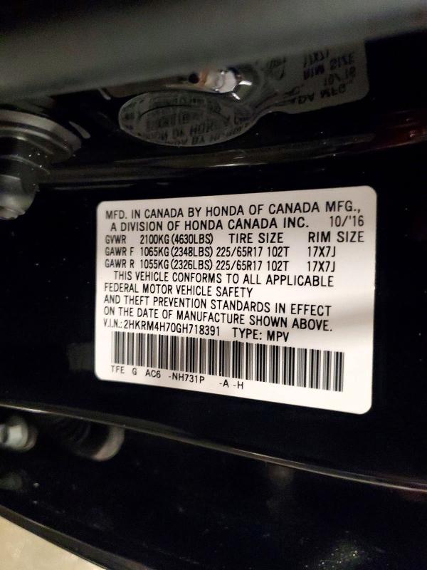 Aukcja sprzedaży 2016 Honda Cr-v, vin: 2HKRM4H70GH718391, numer aukcji: 59182166