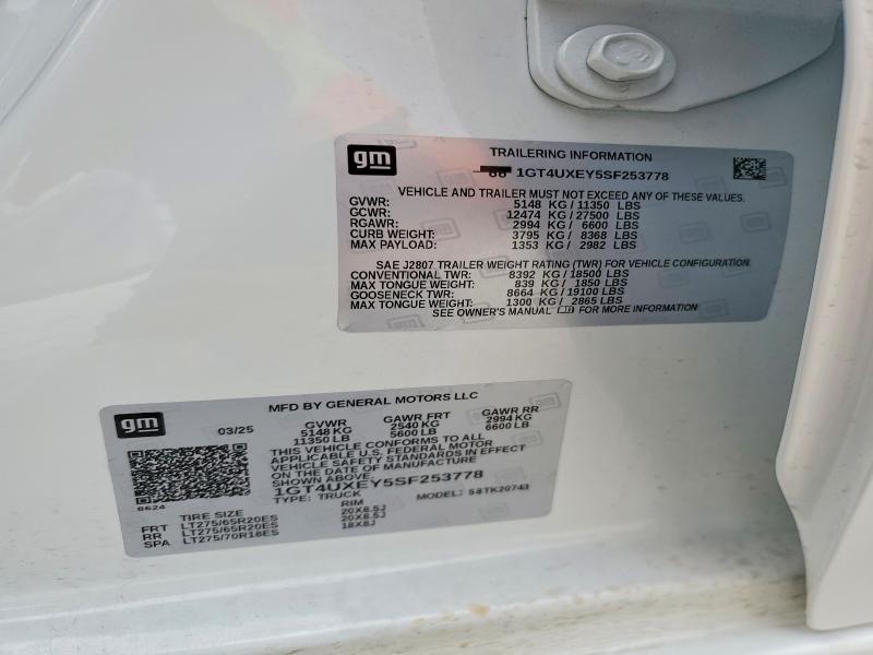 55650736 :رقم المزاد ، 1GT4UXEY5SF253778 vin ، 2025 Gmc Sierra مزاد بيع