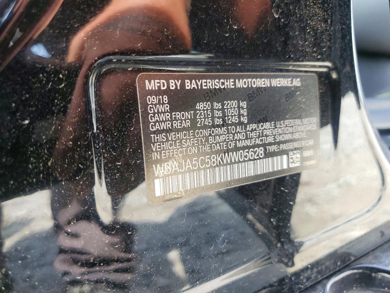 57396126 :رقم المزاد ، WBAJA5C58KWW05628 vin ، 2019 Bmw 530 مزاد بيع