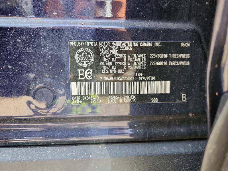 2024 Toyota Rav4 Hybrid მანქანა იყიდება აუქციონზე, vin: 2T3RWRFV1RW225680, აუქციონის ნომერი: 52591216