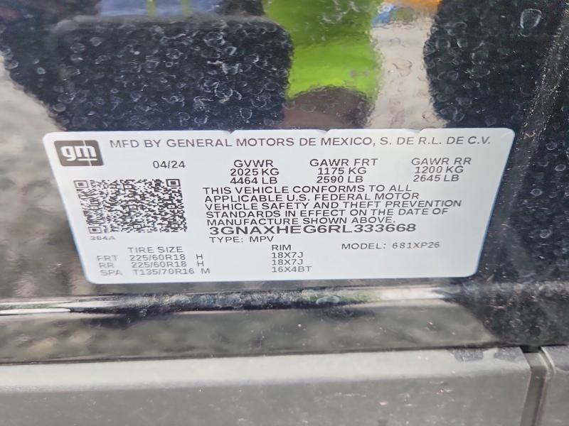Продажа на аукционе авто 2024 Chevrolet Equinox, vin: 3GNAXHEG6RL333668, номер лота: 57651626