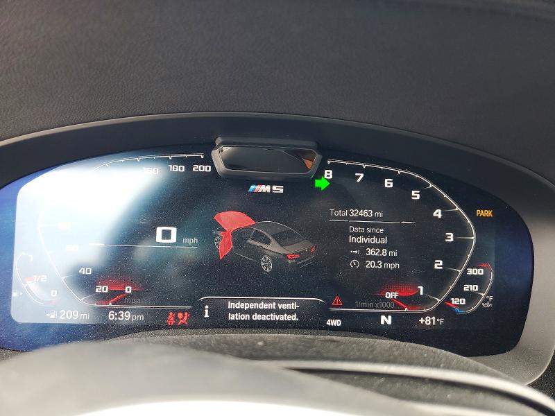 56750066 :رقم المزاد ، WBS83CH08MCG82044 vin ، 2021 Bmw M5 مزاد بيع