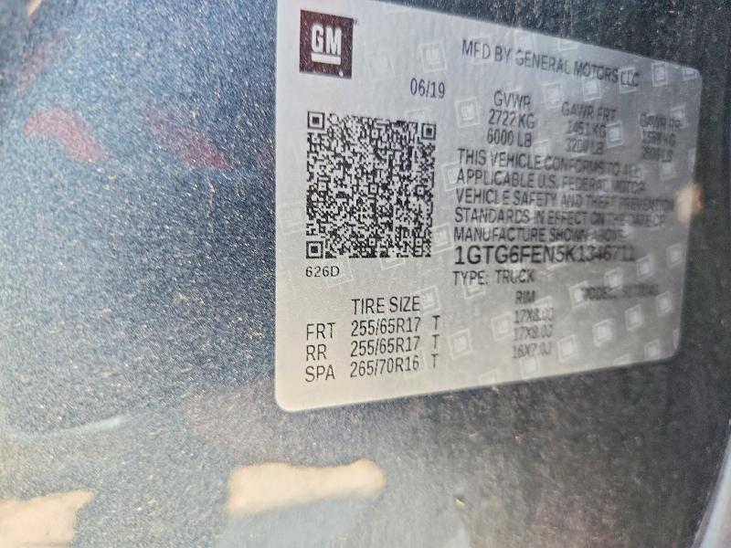 55274506 :رقم المزاد ، 1GTG6FEN5K1346711 vin ، 2019 Gmc Canyon مزاد بيع