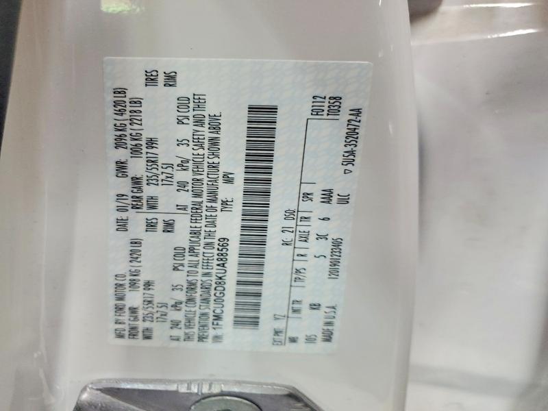 Aukcja sprzedaży 2019 Ford Escape, vin: 1FMCU0GD8KUA88569, numer aukcji: 59026526