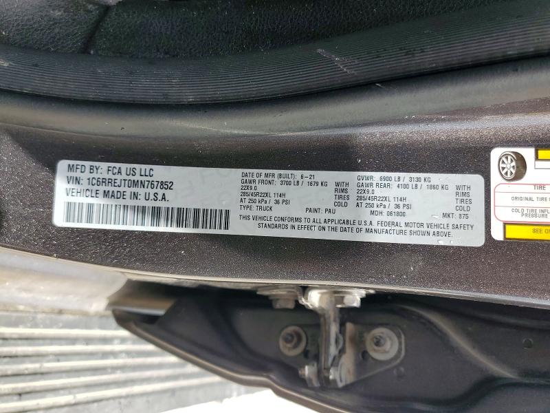Продажа на аукционе авто 2021 Ram 1500, vin: 1C6RREJT0MN767852, номер лота: 56342026