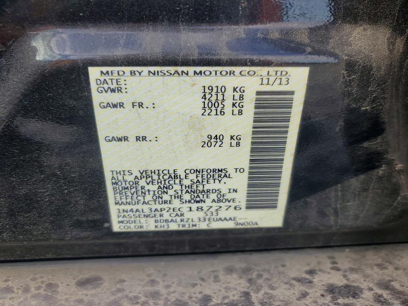 57463996 :رقم المزاد ، 1N4AL3AP2EC187276 vin ، 2014 Nissan Altima مزاد بيع