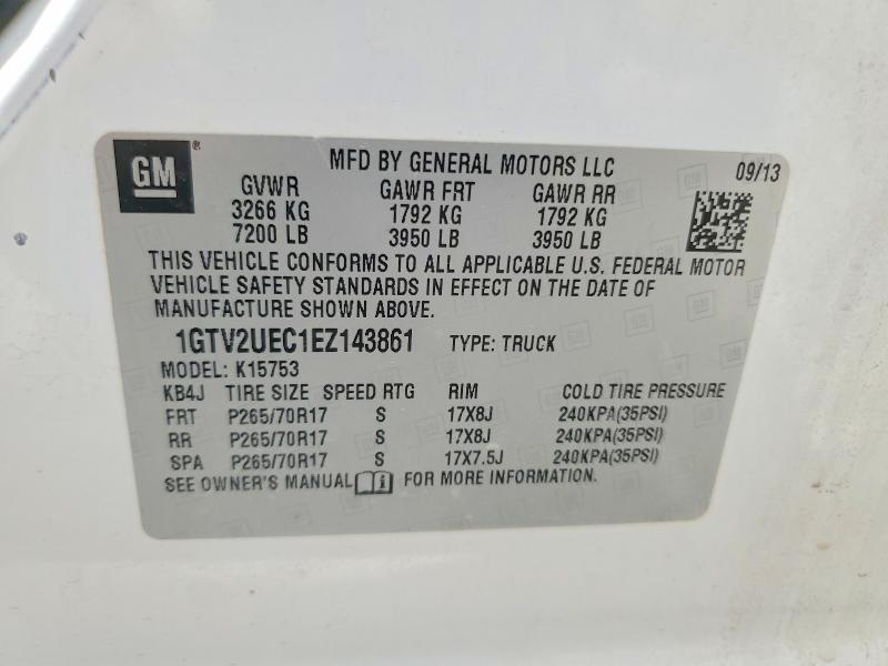 Продаж на аукціоні авто 2014 Gmc Sierra, vin: 1GTV2UEC1EZ143861, номер лоту: 57948036
