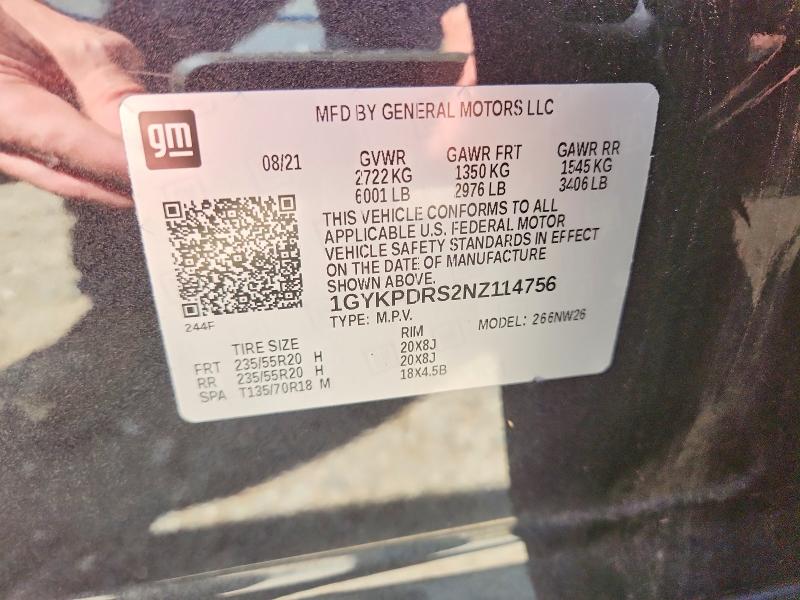 Aukcja sprzedaży 2022 Cadillac Xt6, vin: 1GYKPDRS2NZ114756, numer aukcji: 57647436