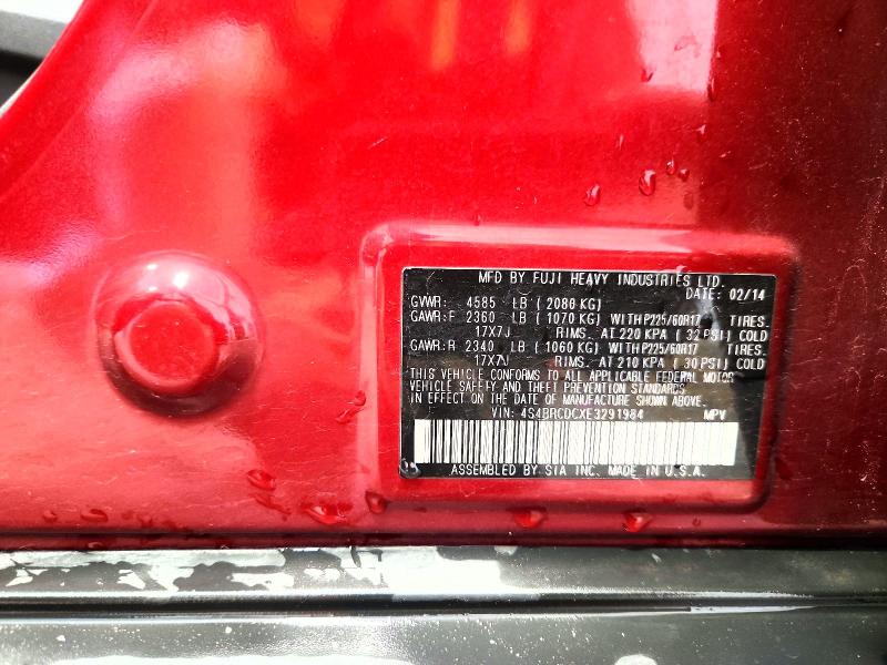 Aukcja sprzedaży 2014 Subaru Outback, vin: 4S4BRCDCXE3291984, numer aukcji: 54552866