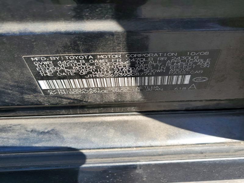 Aukcja sprzedaży 2009 Lexus Is, vin: JTHBK262392087741, numer aukcji: 55438206
