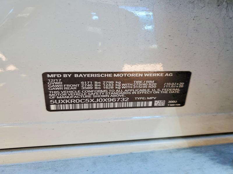 55942516 :رقم المزاد ، 5UXKR0C5XJ0X96732 vin ، 2018 Bmw X5 مزاد بيع
