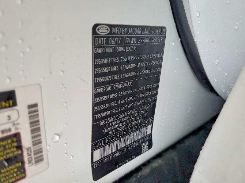Продажа на аукционе авто 2017 Land Rover Discovery, vin: SALRGBBV3HA024539, номер лота: 56342006