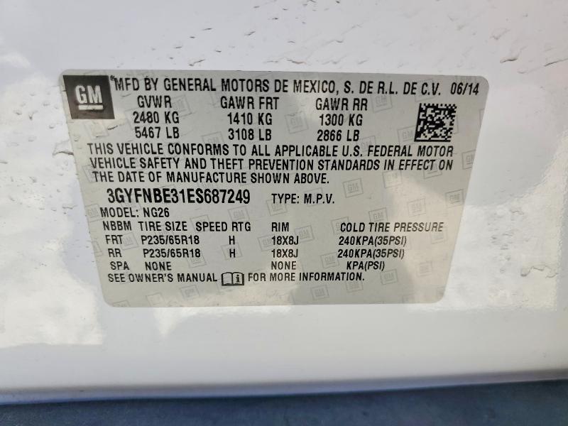 Aukcja sprzedaży 2014 Cadillac Srx, vin: 3GYFNBE31ES687249, numer aukcji: 55946366