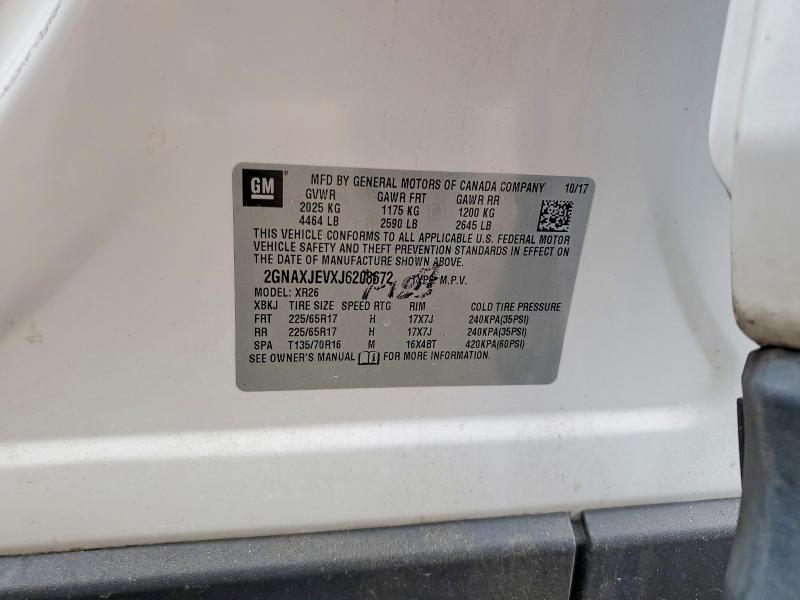 Aukcja sprzedaży 2018 Chevrolet Equinox, vin: 2GNAXJEVXJ6208672, numer aukcji: 56530916