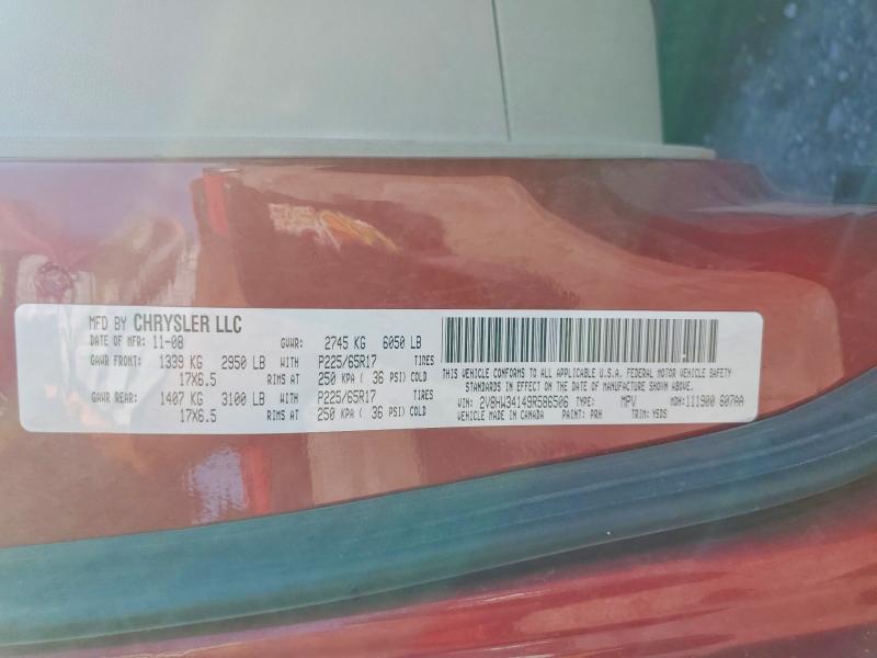 58958916 :رقم المزاد ، 2V8HW34149R586506 vin ، 2009 Volkswagen Routan مزاد بيع