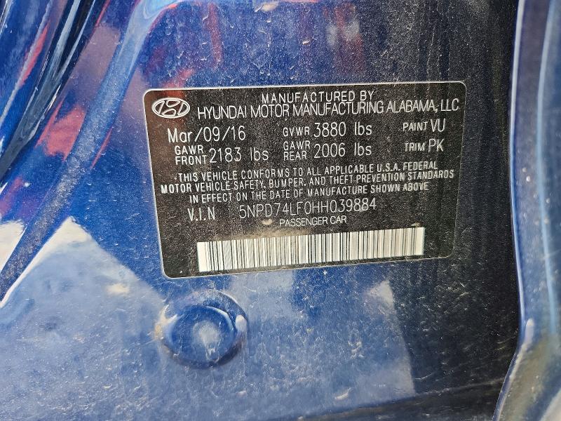 Продаж на аукціоні авто 2017 Hyundai Elantra, vin: 5NPD74LF0HH039884, номер лоту: 55575446