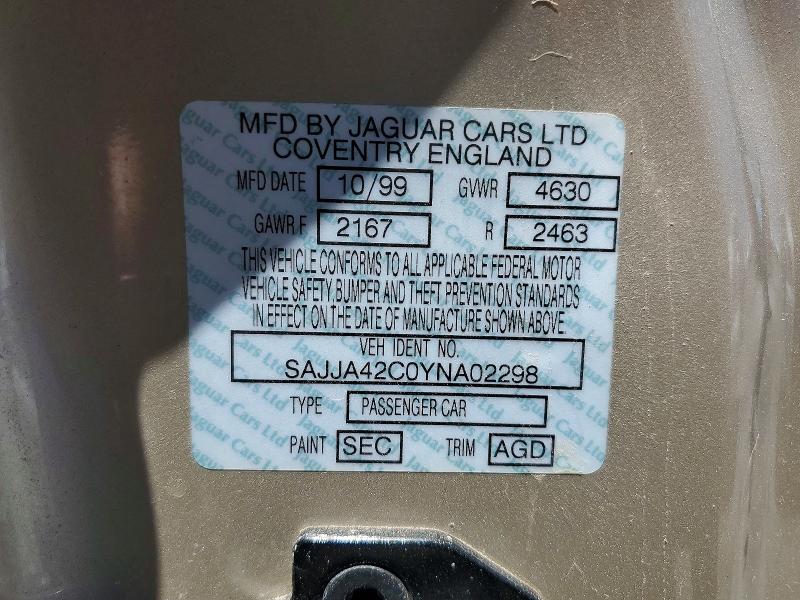 Продажа на аукционе авто 2000 Jaguar Xk8, vin: SAJJA42C0YNA02298, номер лота: 58628056
