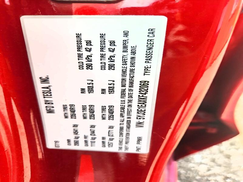 56812176 :رقم المزاد ، 5YJ3E1EAXKF432069 vin ، 2019 Tesla Model 3 مزاد بيع