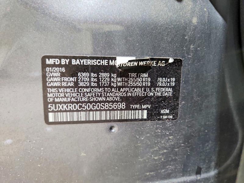 Aukcja sprzedaży 2016 Bmw X5, vin: 5UXKR0C50G0S85698, numer aukcji: 57914536
