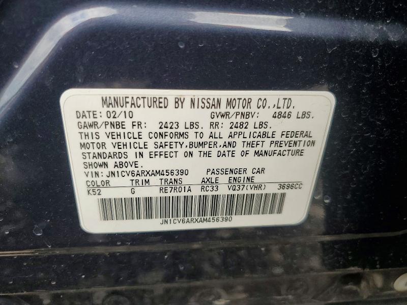 Продажа на аукционе авто 2010 Infiniti G37 Sedan, vin: JN1CV6ARXAM456390, номер лота: 56981736