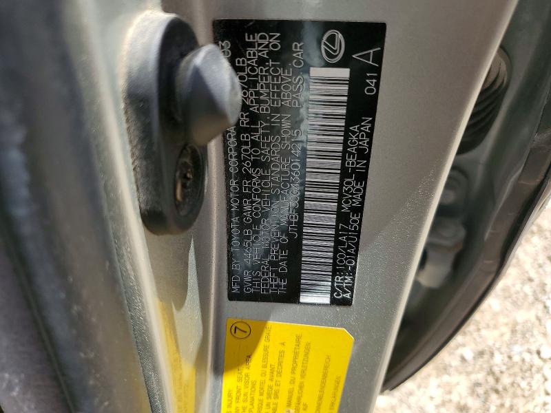 Продаж на аукціоні авто 2003 Lexus Es, vin: JTHBF30G436014215, номер лоту: 56823836