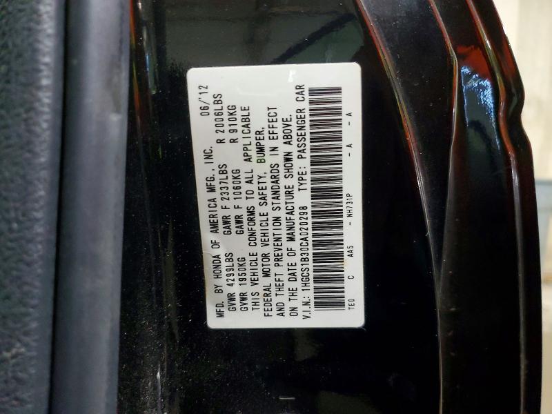 Продаж на аукціоні авто 2012 Honda Accord, vin: 1HGCS1B30CA020298, номер лоту: 55818726