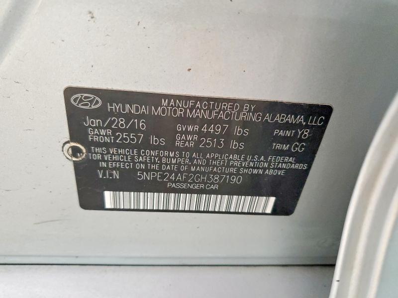 Aukcja sprzedaży 2016 Hyundai Sonata, vin: 5NPE24AF2GH387190, numer aukcji: 58329706