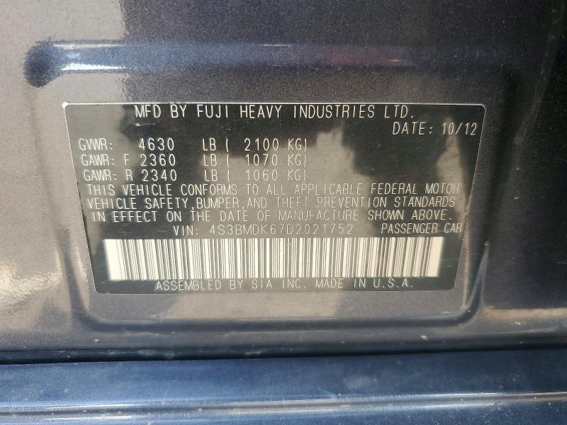 Aukcja sprzedaży 2013 Subaru Legacy, vin: 4S3BMDK67D2021752, numer aukcji: 56855926