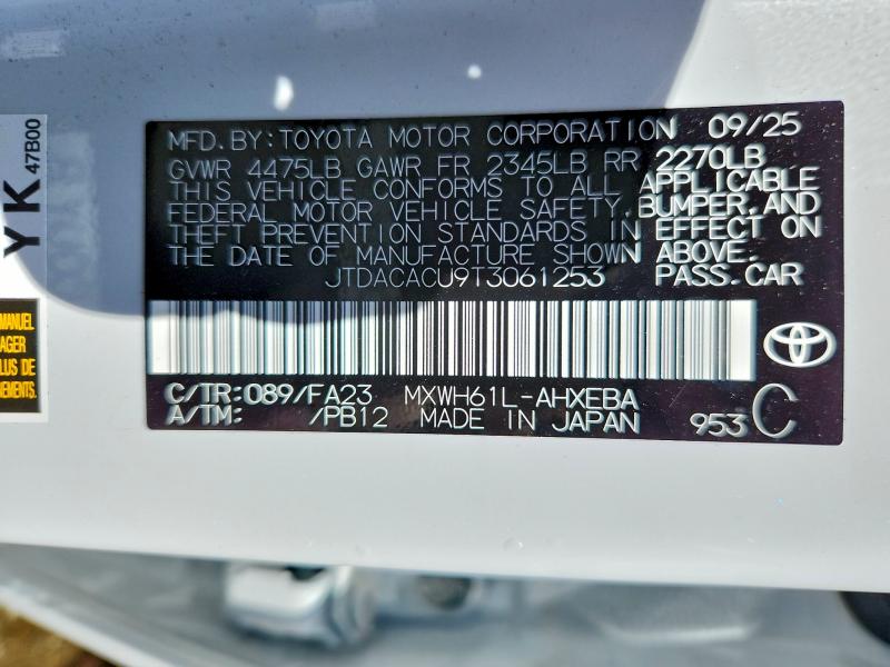 Продаж на аукціоні авто 2026 Toyota Prius Plug-in Hybrid, vin: JTDACACU9T3061253, номер лоту: 55856906