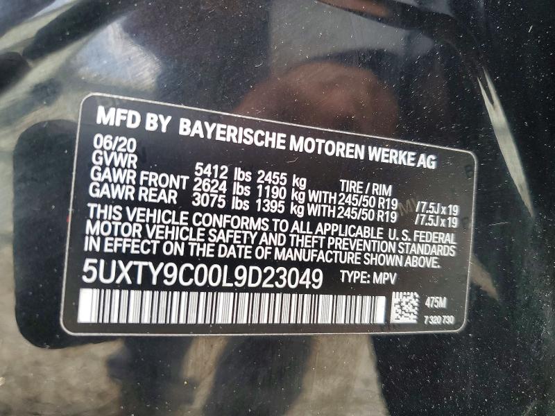 Aukcja sprzedaży 2020 Bmw X3, vin: 5UXTY9C00L9D23049, numer aukcji: 58201976