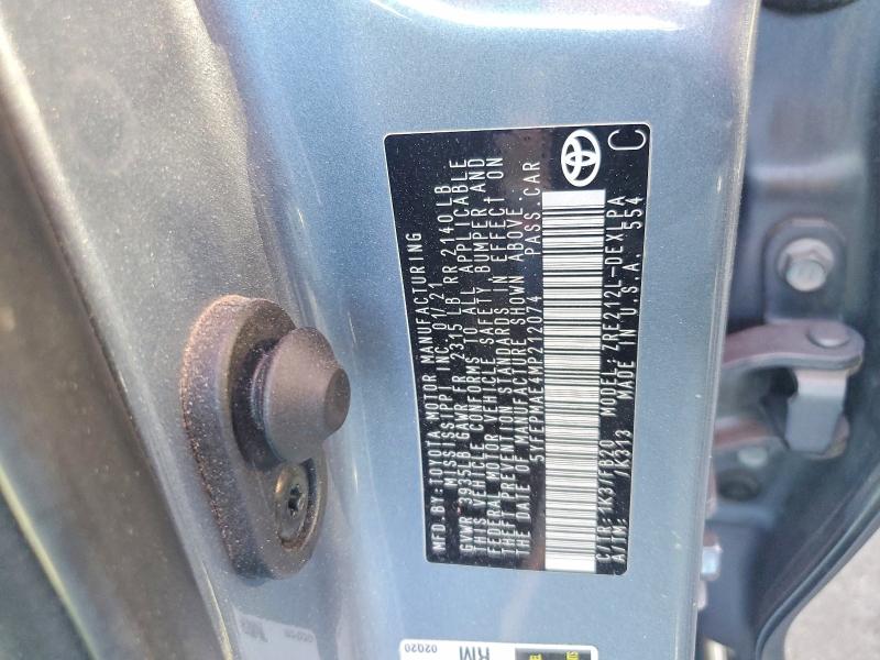 Aukcja sprzedaży 2021 Toyota Corolla, vin: 5YFEPMAE4MP212074, numer aukcji: 56501226