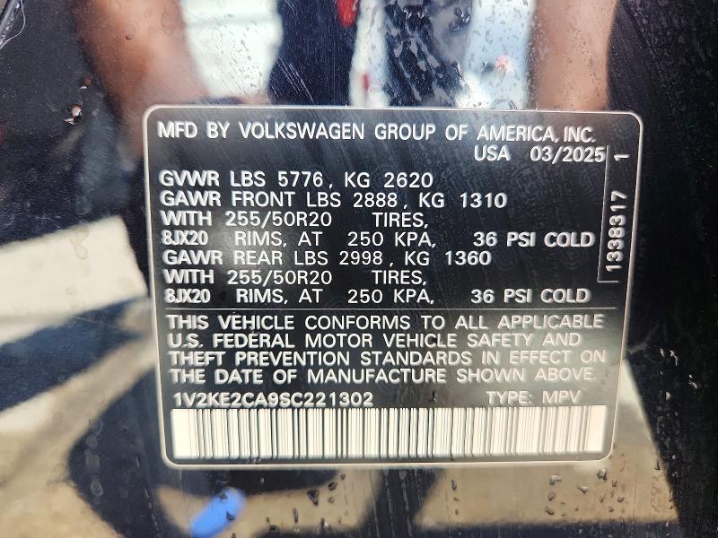 56157096 :رقم المزاد ، 1V2KE2CA9SC221302 vin ، 2025 Volkswagen Atlas Cross Sport مزاد بيع