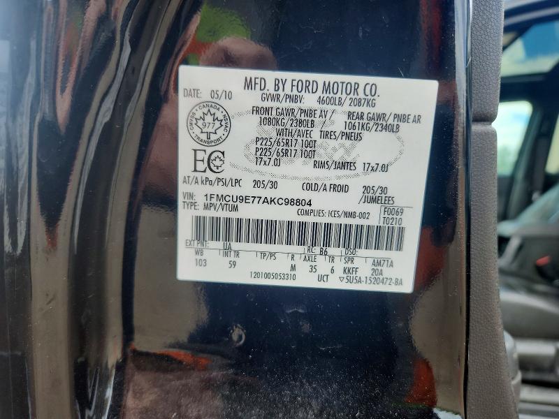 Продажа на аукционе авто 2010 Ford Escape, vin: 1FMCU9E77AKC98804, номер лота: 57059666
