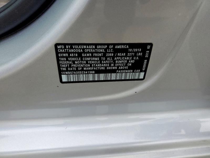 Aukcja sprzedaży 2014 Volkswagen Passat, vin: 1VWBS7A3XEC041386, numer aukcji: 57437316