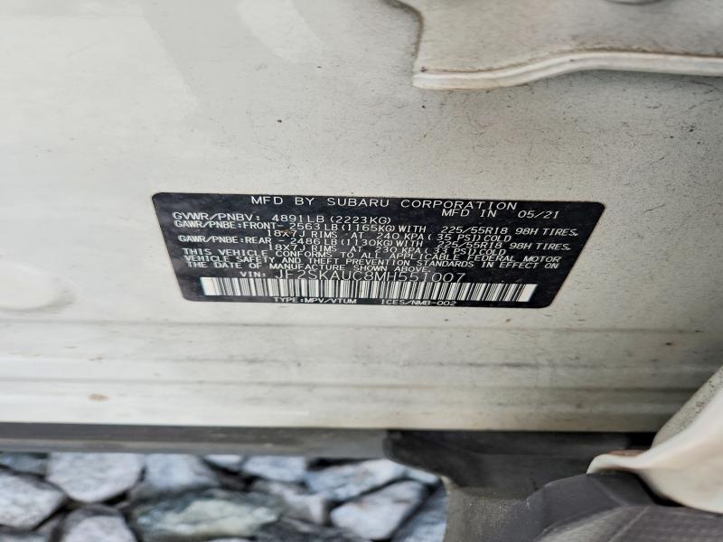 Aukcja sprzedaży 2021 Subaru Forester, vin: JF2SKAUC8MH551007, numer aukcji: 57380936