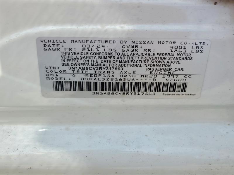 Продажа на аукционе авто 2024 Nissan Sentra, vin: 3N1AB8CV2RY317563, номер лота: 56719816