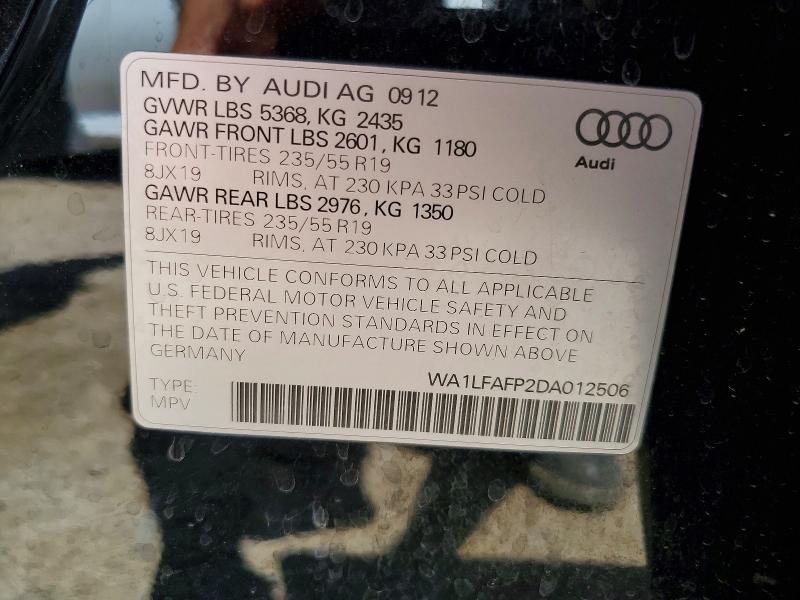 Aukcja sprzedaży 2013 Audi Q5, vin: WA1LFAFP2DA012506, numer aukcji: 55907046