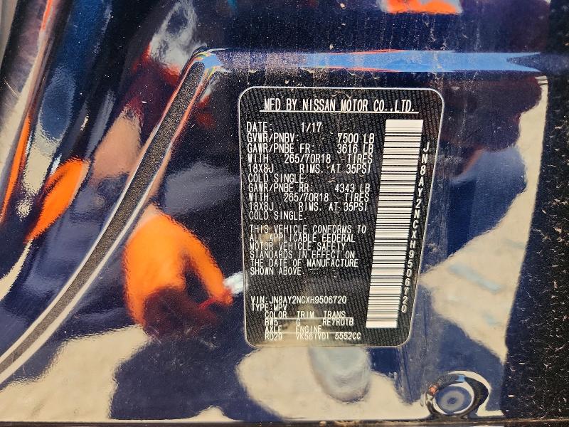 2017 Nissan Armada მანქანა იყიდება აუქციონზე, vin: JN8AY2NCXH9506720, აუქციონის ნომერი: 58107476