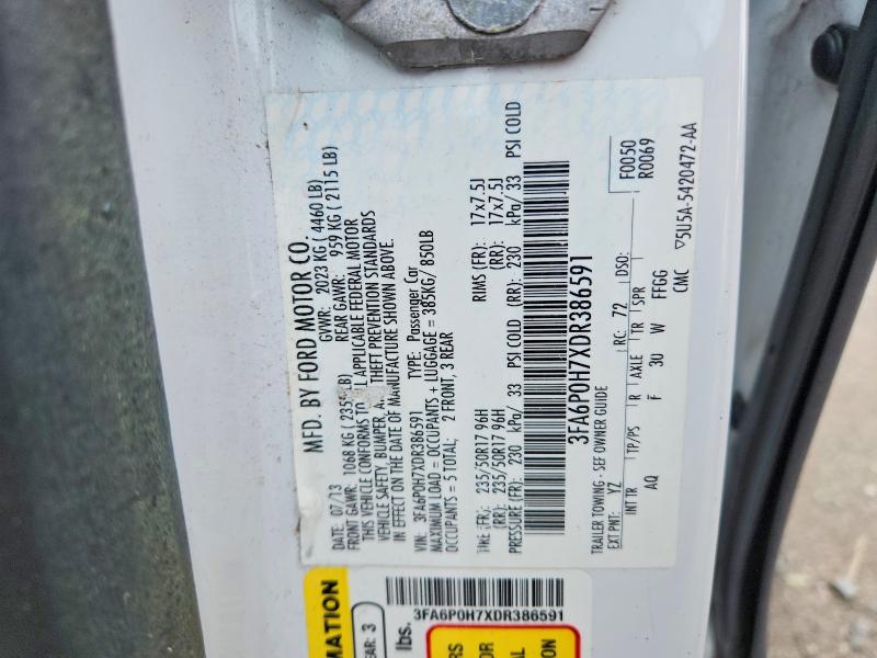 2013 Ford Fusion მანქანა იყიდება აუქციონზე, vin: 3FA6P0H7XDR386591, აუქციონის ნომერი: 58516466
