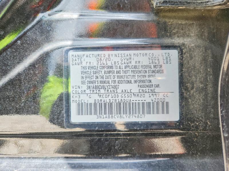 Aukcja sprzedaży 2020 Nissan Sentra, vin: 3N1AB8CV8LY274807, numer aukcji: 56787286