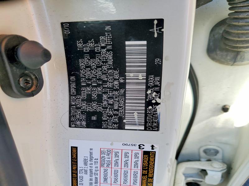 59292076 :رقم المزاد ، JTEBU5JR4A5011946 vin ، 2010 Toyota 4runner مزاد بيع