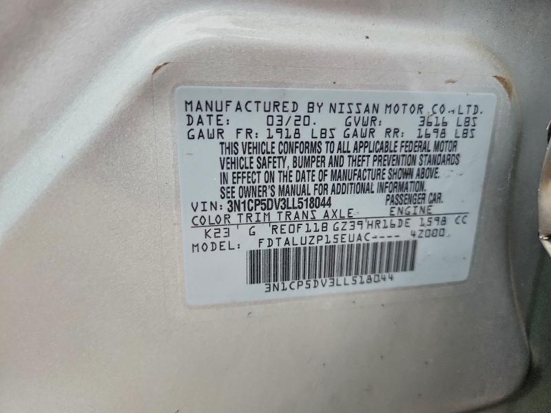 Aukcja sprzedaży 2020 Nissan Kicks, vin: 3N1CP5DV3LL518044, numer aukcji: 55805436