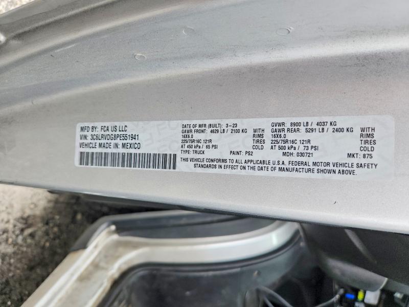 Продаж на аукціоні авто 2023 Ram Promaster 2500, vin: 3C6LRVDG8PE551941, номер лоту: 56233026