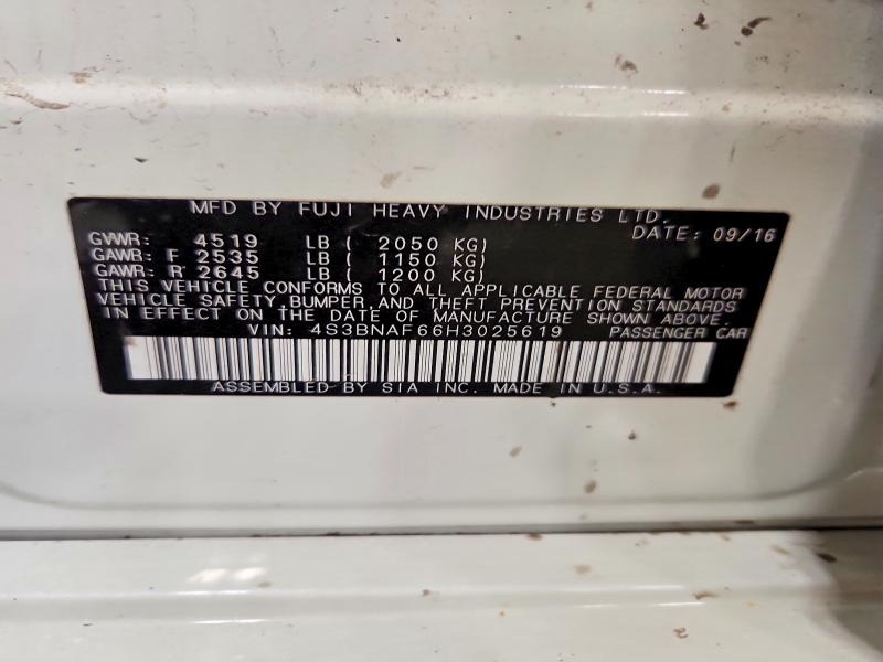55921276 :رقم المزاد ، 4S3BNAF66H3025619 vin ، 2017 Subaru Legacy مزاد بيع