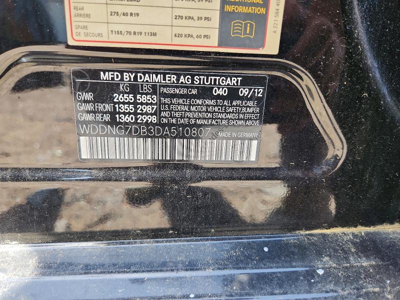 Auction sale of the 2013 Mercedes-benz S, vin: WDDNG7DB3DA510807, lot number: 56112896