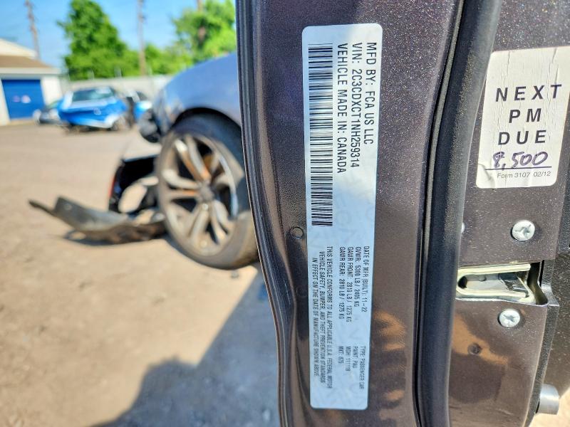 58714006 :رقم المزاد ، 2C3CDXCT1NH259314 vin ، 2022 Dodge Charger مزاد بيع